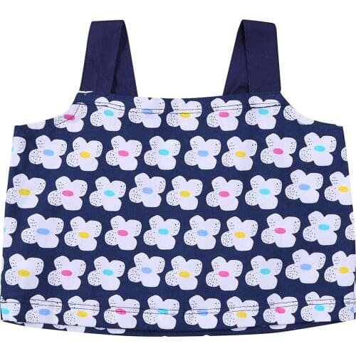 2Pcs Fashionable Little Girls Outfit, Children Summer Sweet Style Floral Printing Sleeveless Suspender Top + Solid Color Shorts