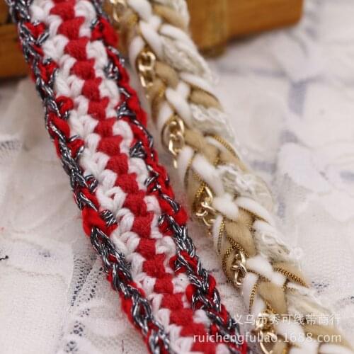 50yards/lot lace craft beads bridal pearls wedding trimmingcording ribbon knit braid plait weave decorative weaving border