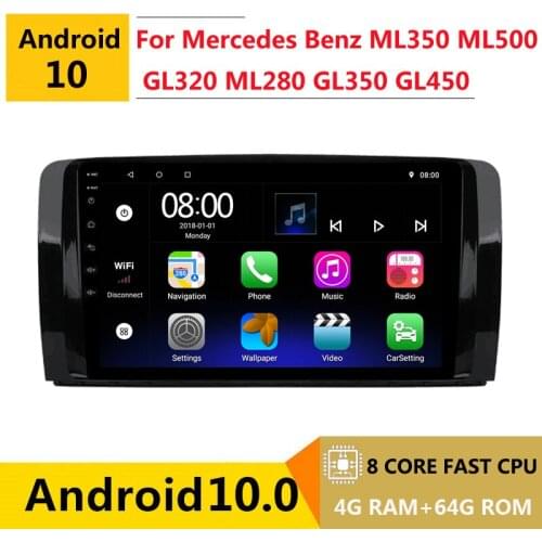 8 core android 10 Car radio DVD multimedia player GPS for Mercedes Benz ML GL W164 ML350 ML500 GL320 X164 ML280 GL350 GL450