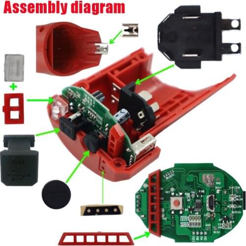 N12 Adapter Component SKD Charger Converter for Milwaukee M12 12V 10.8V Lithium Battery USB Device Mobile phone Power Supply DIY