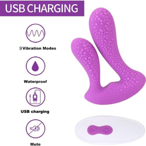 Anal Massager USB Rechargeable G Spot 9 Speed Double Head Stimulator Sex Toy For Woman Wireless Vibrator