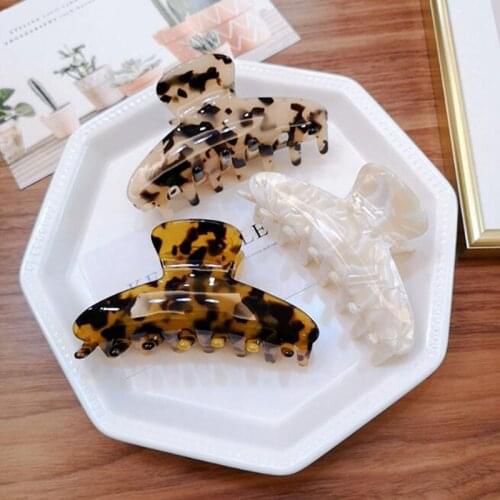 Large Accetate Leopard Print Acrylic Hairpins Hair Clip Crab Hair Claws For Women Girl Hair Accessories Headdress Party Gifts