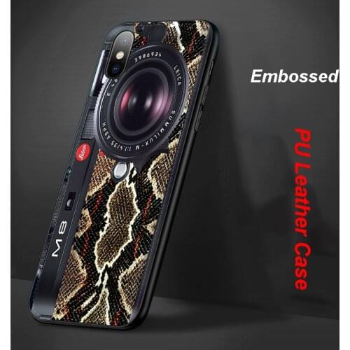 For iPhone 11 Pro Max 11Pro XS Max XS XR X 7 8 6 6S Plus SE 2020 Case Luxury PU Leather Embossed Camera Soft Back Cover Funda