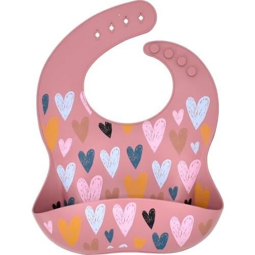 Baby Silicone Bib Rainbow Print Waterproof Baby Feeding Newborn Saliva Towel Toddler Aprons Adjustable Burp Cloth Dorpshipping