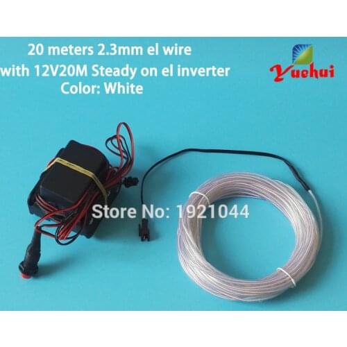 DC12V 20Metre 2.3mm 10 colors Choice EL Wire Luminous Flexible Neon Light Cable LED Thread Tube For House Dance Party Decoration