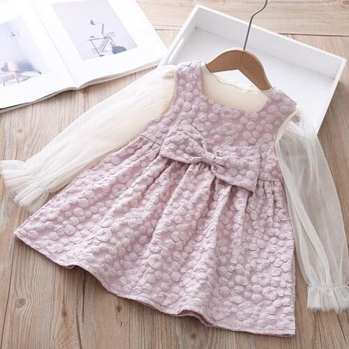 Girls clothing sets wholesale baby girl t shirt and bow princess dress 2pcs set children suits clothes