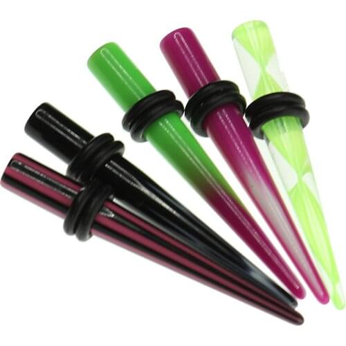 5 Pair Assorted Colors Taper with O ring Ear Stretching Kit Plug 5mm(4G) Statement Piercing Ear Expender