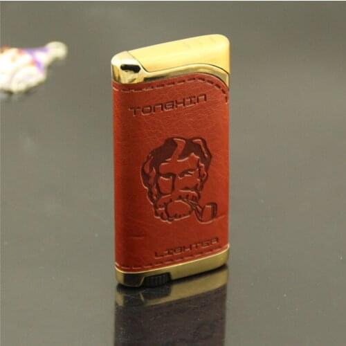 Skinned (random Pattern) Windproof Smoking Cigarette Lighter Special Smoking Cigarette Lighter for Men and Women with Butane Gas