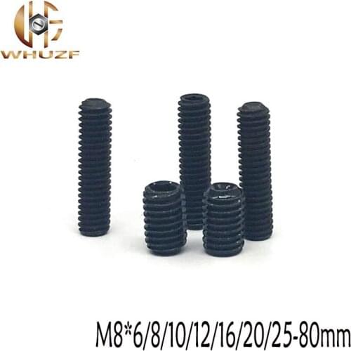 M8*6/8/10/12/16/20/25/30/35/40/45-80mm Metric Thread groove Black Hex Fastener Socket Cap Head Screw Steel Nut Headless Nuts