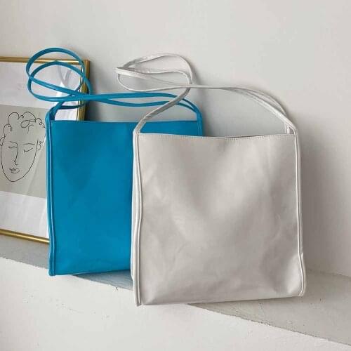 Fashion Women Patent Bag PU Leather Solid Color Shoulder Shopper Bags Casual Square Large Capacity Hasp Tote For Womens Handbag