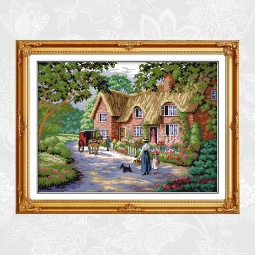 Life in Countryside Cross Stitch kits 14ct Counted Printed Canvas 11ct Fabric Embroidery DIY Handmade Needlework Crafts