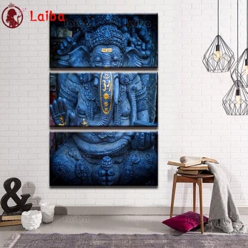 3 Pieces India Elephant God Diy diamond embroidery diamond painting full square mosaic 5d picture of rhinestone cross stitch