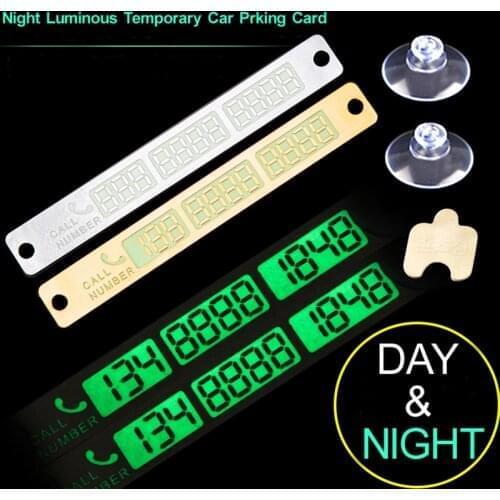 Car Styling Luminous Phone Number Parking Card Sticker for Volkswagen VW Polo Passat B5 B6 B7 GOLF 4 5 6 7 Touran T5 Accessories