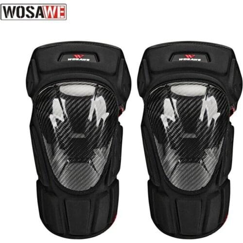 WOSAWE Carbon Fiber Elbow & Knee Protectors for Moto Racing Motorbike MTB Bike Skate Ski Snowboard Knee Protective Guard Gear