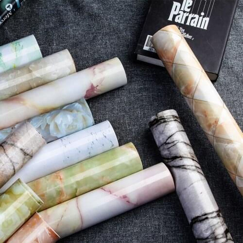 New Waterproof Oil-proof Marble Self Adhesive Wallpaper Bathroom Cupboard Contact Paper Wall Stickers PVC Vinyl Renovation Film
