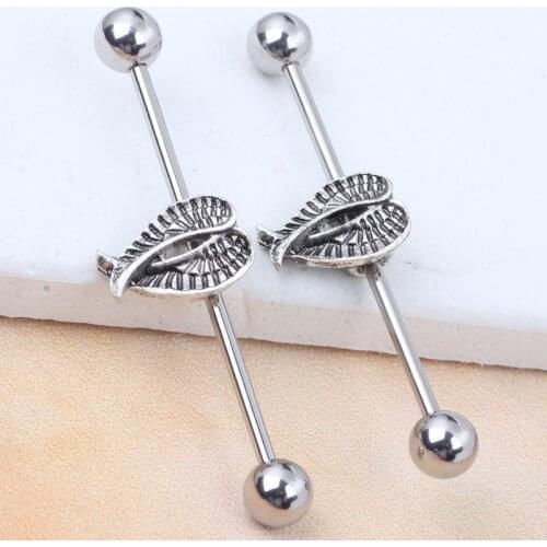 New arrival scaffold barbells surgical Stainless Steel big cross dangle industrial barbell piercing