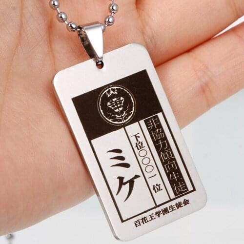 Anime Kakegurui Presidents Necklace For Women Men Printed Pendent Necklace Summer Jewelry Gift