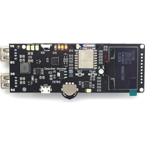 WiFi Deauther Monster V5 ESP8266 18650 Development Board Reverse Protection Antenna Case Power Bank 5V 2A