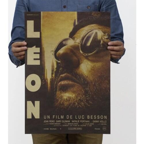 LEON Nostalgia film classic movie kraft paper bar poster Retro Poster decorative painting wall stickers 51x35.5cm