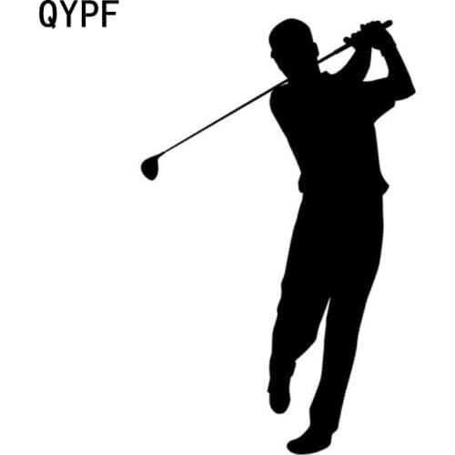 QYPF 9.4CM*15CM Sports Golf Car Styling Vinyl Car Sticker Fashion Accessories Black Silver S2-0235