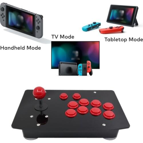 RAC-J500S-NS 10 Buttons Arcade Joystick USB Wired Black Acrylic Panel For Nintendo Switch Plug & Play