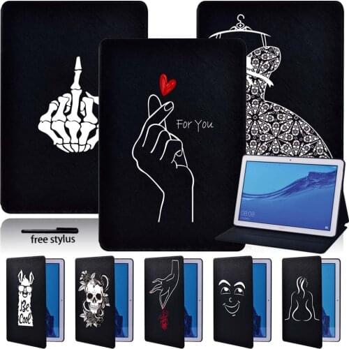 Flip Tablet Case For Huawei MediaPad M5 Lite 8/M5 Lite 10.1/M5 10.8/T5 10 10.1/T3 10 9.6/T3 8.0 Adjustable Folding Stand Cover