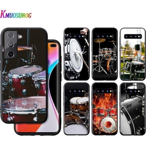 Silicone Cover Musical Instrument Drum For Samsung Galaxy S21 S20 FE Ultra S10 S10e Lite S9 S8 S7 Edge Plus Phone Case