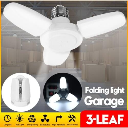 100W Super Bright Industrial Lamp E27 2835 Led Light Bulb 85-265V Mini Foldable Fan Blade Light for Living Room Garage Light