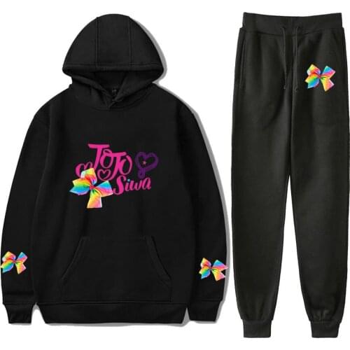 Creative Long-sleeved Hooded Sweater 2pcs Women/men Tracksuit Hoodies Pants Fashion 2 Piece Set Jojo Siwa &middot Fashion Print
