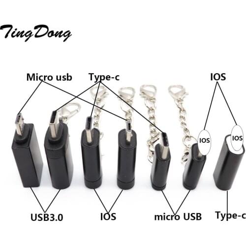 TingDong Type-C Converter to Micro USB 3.0 USB-C Adapter For iPhone & Android Charger / Date Cable Connector to iOS Port