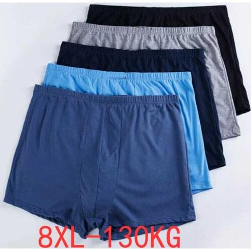 5pcs/lot plus size 5XL 6XL 7XL 8XL Large loose male cotton Underwears Boxers high waist breathable fat belts mens underwear