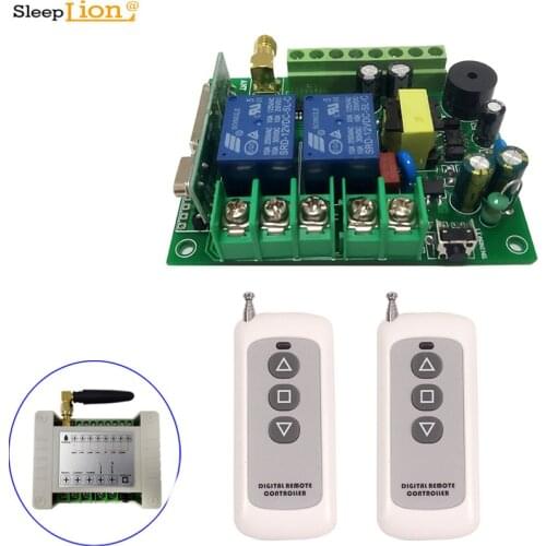 Universal 110V 220V 2CH Motor Remote Control Switch Motor Forwards Reverse Up Down Stop Door Window Curtain Limited Switch Board