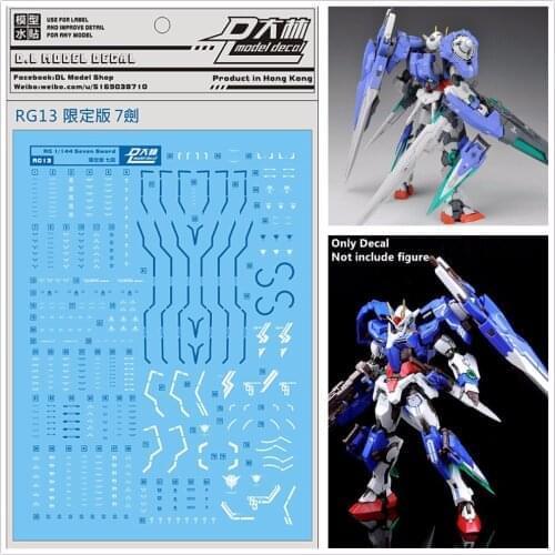 D.L high quality Decal water paste For Bandai RG 1/144 GN-0000/7S 00 Gundam Seven Sword RG13 DL059