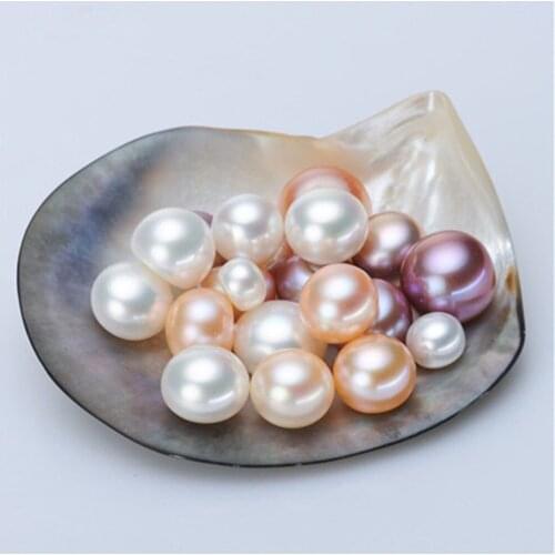 Natural White pink purple Pearl Mussel Steamed Bread Shape Pearl 6/7/8/9/10 mm Loose Pearl Jewelry Earrings Making DIY Wholesale