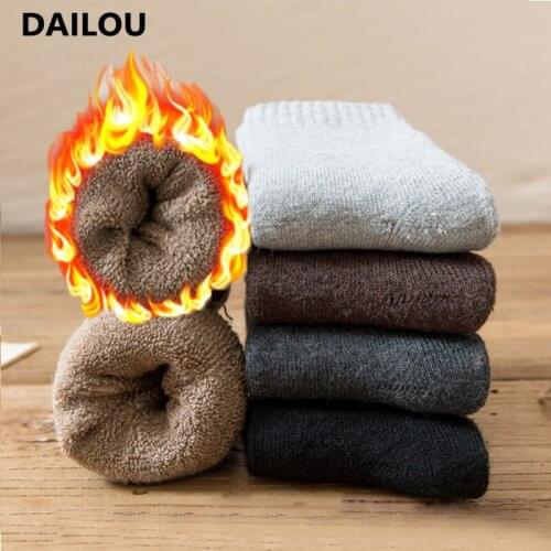 Winter Wool Socks Men Women Plus Velvet Thick Tube Socks Hip-Hop Trend Super Thick Warm Floor Terry Socks Gifts For The Holidays