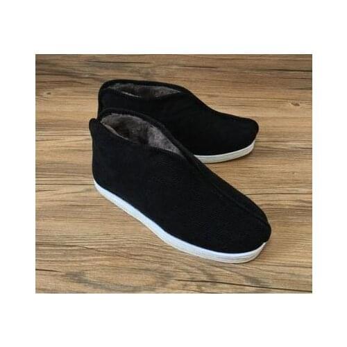 Winter warm brown/black/yellow cotton shaolin monk kung fu martial arts lohan arhat lay meditation shoes nun arhat shoes