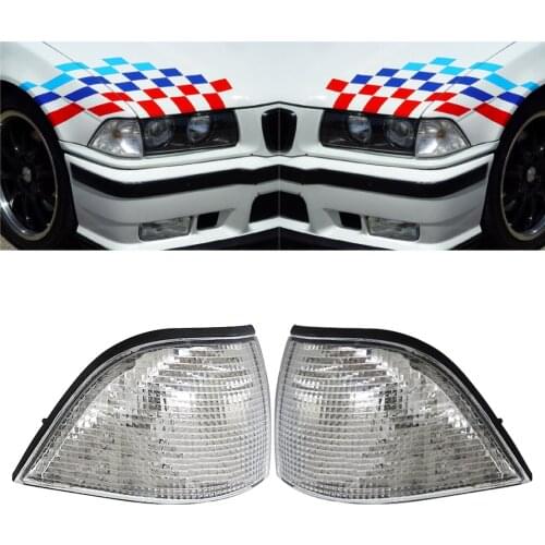 1 Pair Car Clear Corner Light Lens Turn Signal Lamp Shell Fit For BMW E36 3 Series 2Door Coupe/Convertible 323i 325i 1992-1998