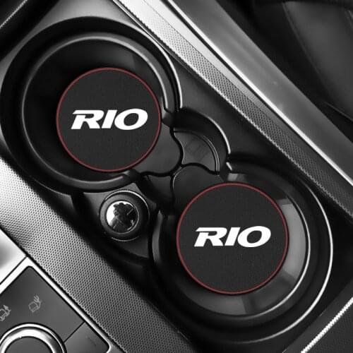 1pcs Car Cup Holder Mat Leather Water Coaster Decoration For KIA RIO K2 2010-2017 Car Styling Accessories