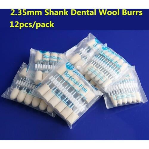 12 pieces/Set Wool Felt Polishing 2.35mm Dental Mirror Polishing Dremel Rotary Tool