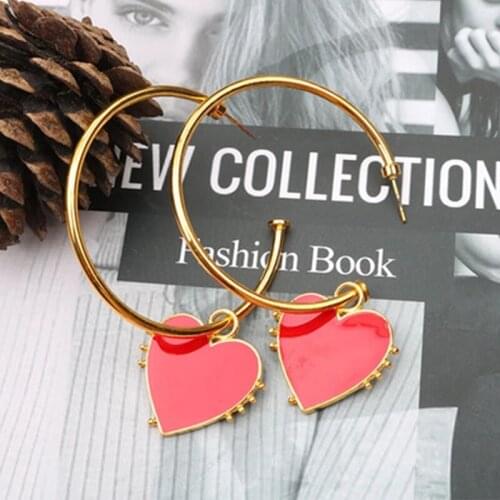2021 Fashion Metal Exaggeration F Letter Stud Earrings Women Geometric Round Earrings For Women Girl Jewlery
