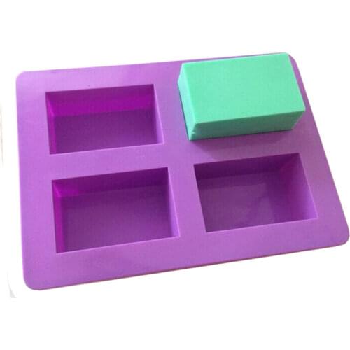 4 Cavity Rectangle Soap Mould Handmade Soap Making Craft Forms Moulds 7.7*4.8*3.5CM