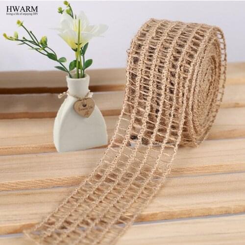 50yard 4.5cm Hemp lace ribbon bride holding flowers Christmas wedding decoration for home DIY hemp roll imitation hemp ribbon
