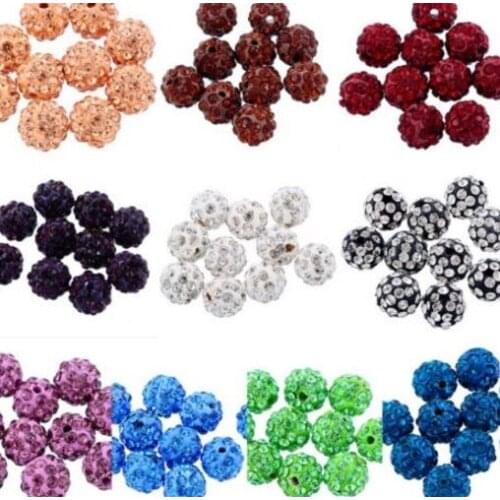 8mm 100pcs/lot mixed white multicolor Rhinestone c7564 micro pave disco Beads bracelet diy make crystal