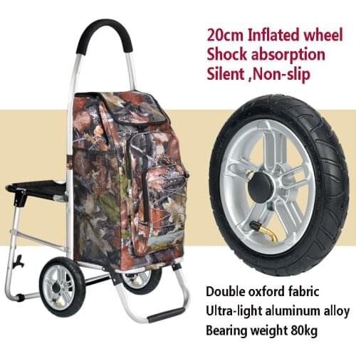 A,Outdoor camping luggage carts homeShopping cart folding portable trolley photography tool trailer aluminum alloy Fishing chair