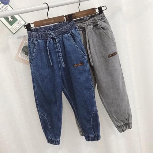 Baby Boys Pants Korean Children Clothing Toddler Denim Long Trousers Loose Cargo Pants Spring Autumn Teenage School Clothes New