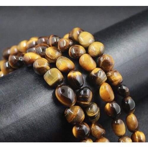 10mm Natural Stone Random Shape Tiger Eye Loose Beads for DIY Jewelry Making 1 strand/lot TRSB1032