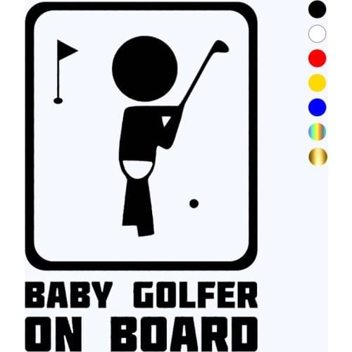 CK3372# Baby golfer on board vinyl car sticker reflective waterproof cool waterproof removable decal self-adhesive car decal
