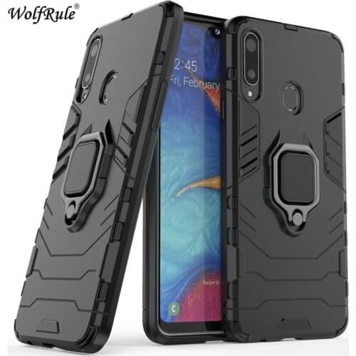 For Samsung Galaxy A20S Phone Case TPU Hard PC For Samsung A20S Case Ring Holder Stand Magnetic Armor Case A20S 6.5"
