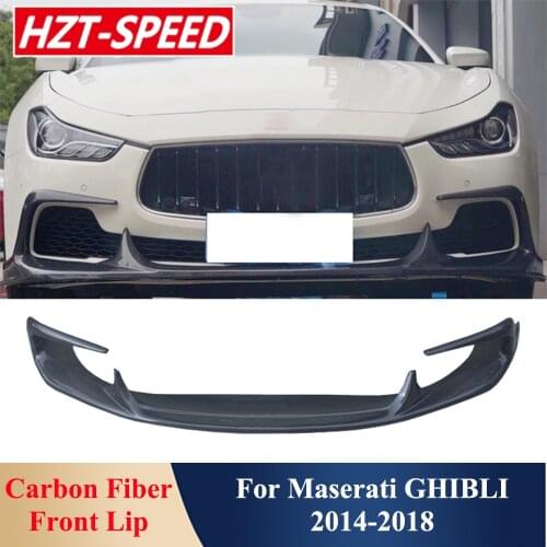 GHIBLI Real Carbon Fiber Front Bumper Wrap Shovel Chin Lip Spoiler Diffuser For Maserati GHIBLI 2014-2018 Modification