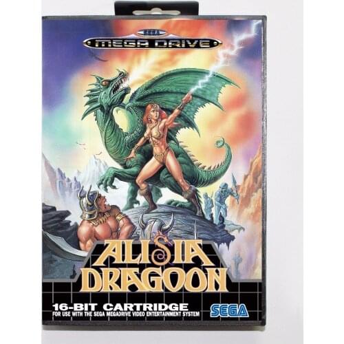 Alisia Dragoon Game Cartridge 16 bit MD Game Card With Retail Box For Sega Mega Drive For Genesis
